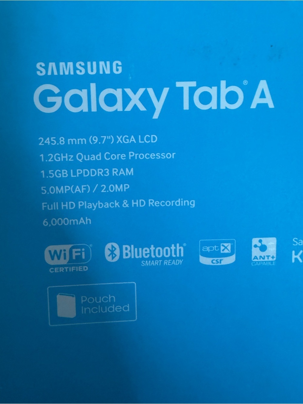 Samsung Galaxy Tab A with Black Smart Cover and Aqua Retail Box BOX ONLY - Picture 6 of 11